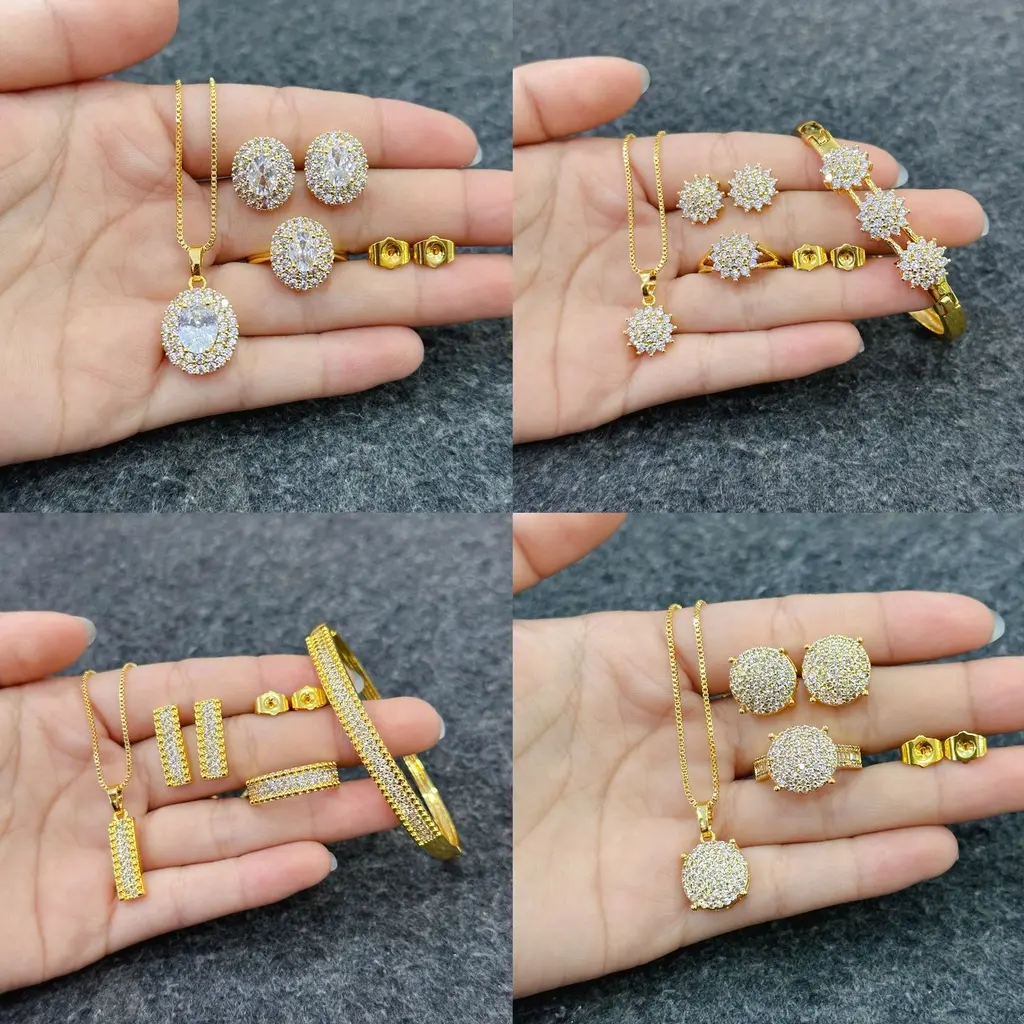 Set Kalung Xuping Wanita Elegan Premium Kristal Zirkon Bling2 High Quality Motif Baru