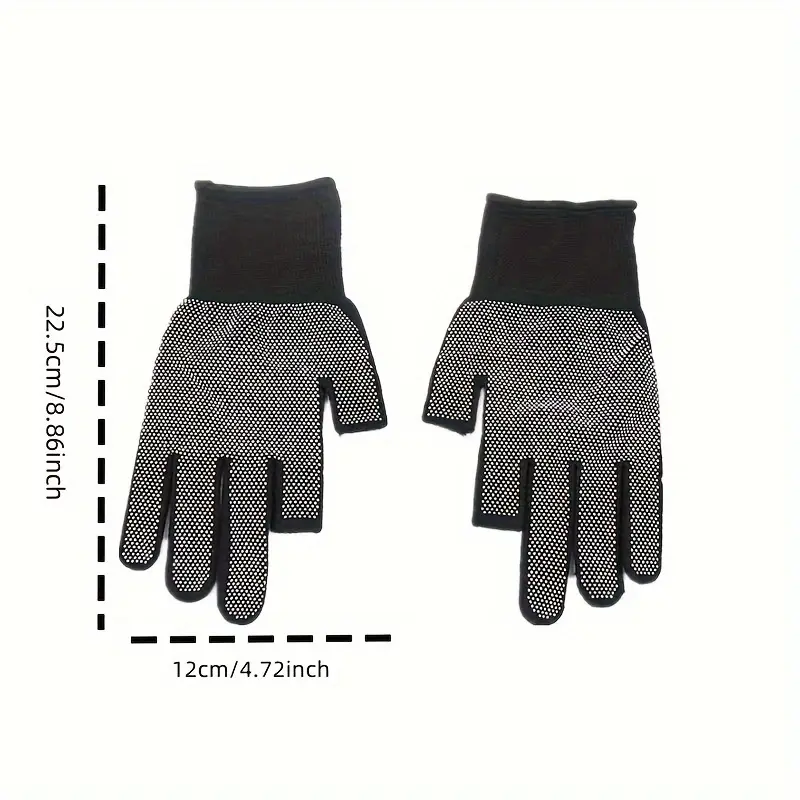 2pcs Breathable Anti-Slip Sunscreen Gloves - High Elasticity, Thin Dacron Material, Solid Color, Touchscreen Compatible for Outdoor Activities, Black & Grey, Sun Protection Clothing 6