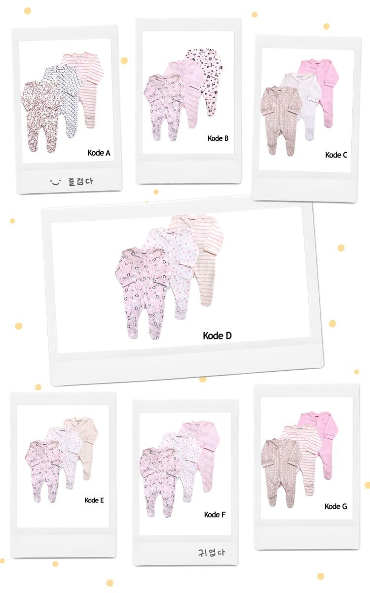 Product Introduction of PROMO 5.5 | Sleepsuit Isi 3pcs / Baju Tidur Bayi Perempuan 3IN1 Import Cotton Newborn 8