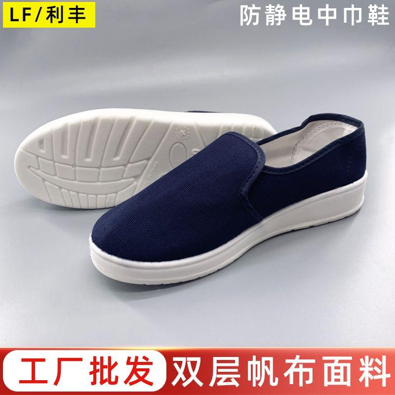 Anti-Static Shoes Labor Protection Canvas Shoes Men's and Women's Work Mesh Summer Dust-Free Lightweight Four-Hole Workshop Breathable Anti-Static Slippers 3
