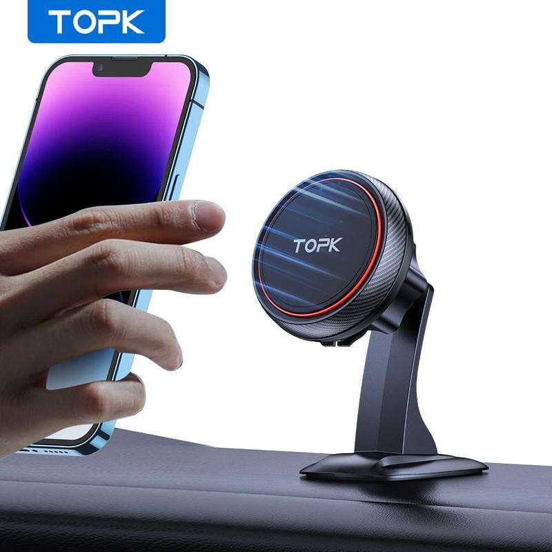 Product Introduction of TOPK Magnetic Car Phone Holder, 360° Adjustable Car Phone Mount, Universal Car Interior Accessories for iPhone Samsung Devices 0
