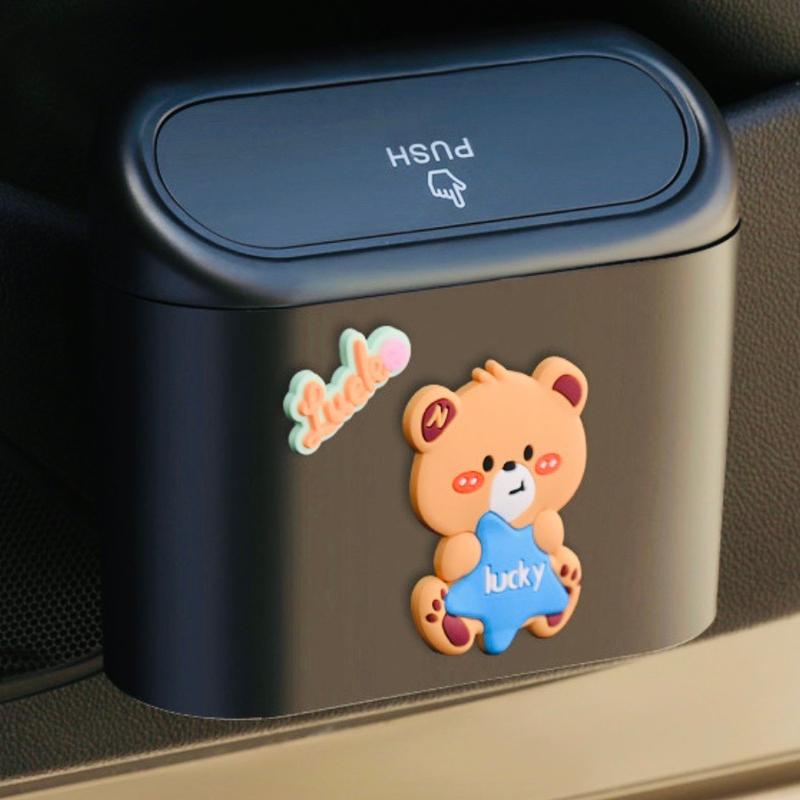 Thùng rác mini gắn cửa xe hơi hoạ tiết hoạt hình 2