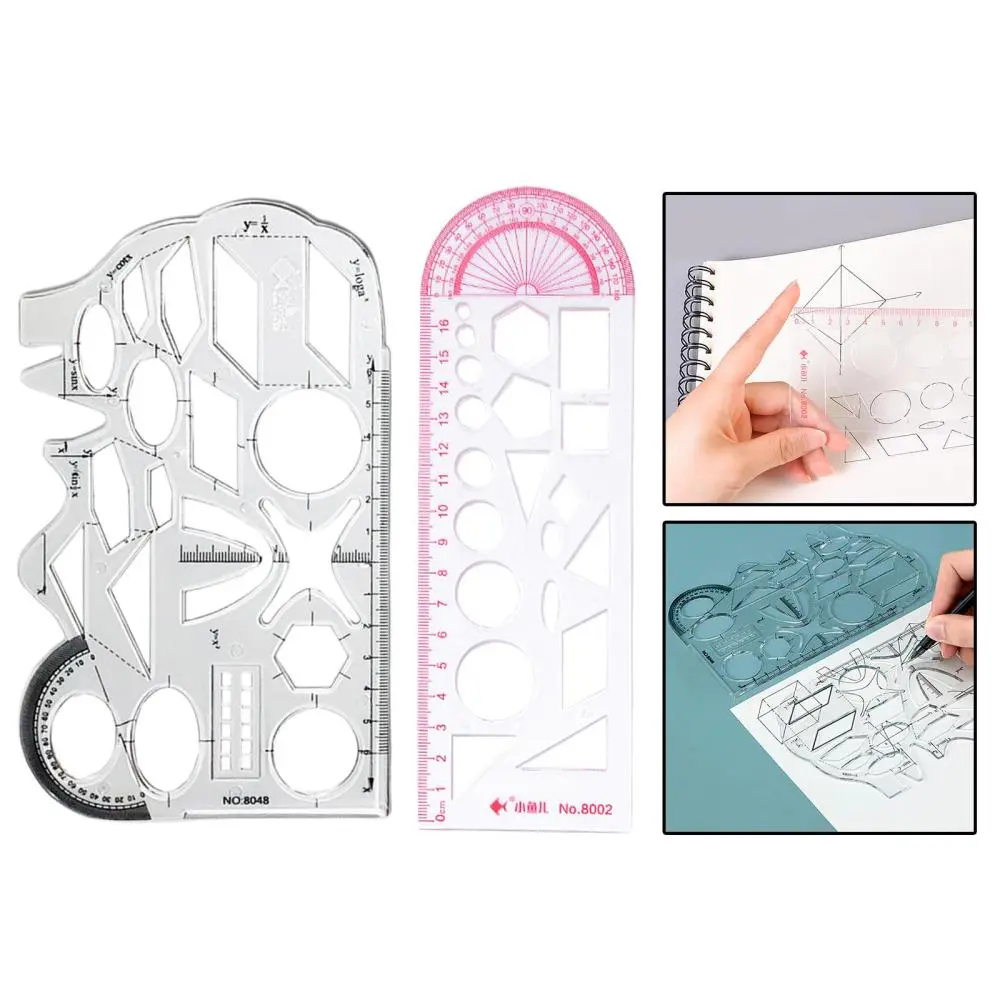 Multifunctional Drawing Ruler Geometry Stencil Formwork School Drafting ...