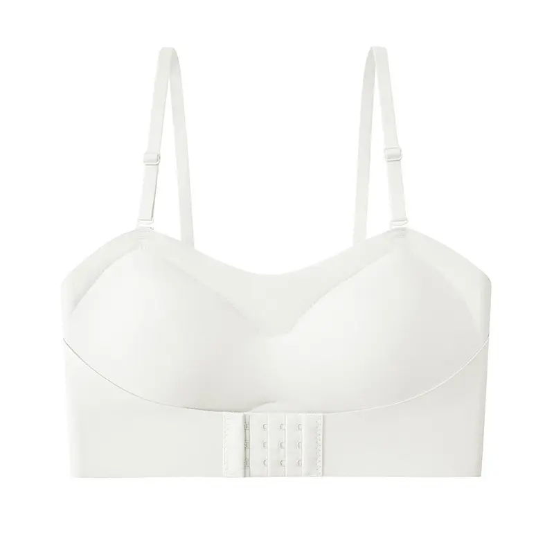 Bra Wanita  Seamless Tanpa Kawat Bra Push Up dengan Tali Transparan Kait Depan Kemben Polos 5