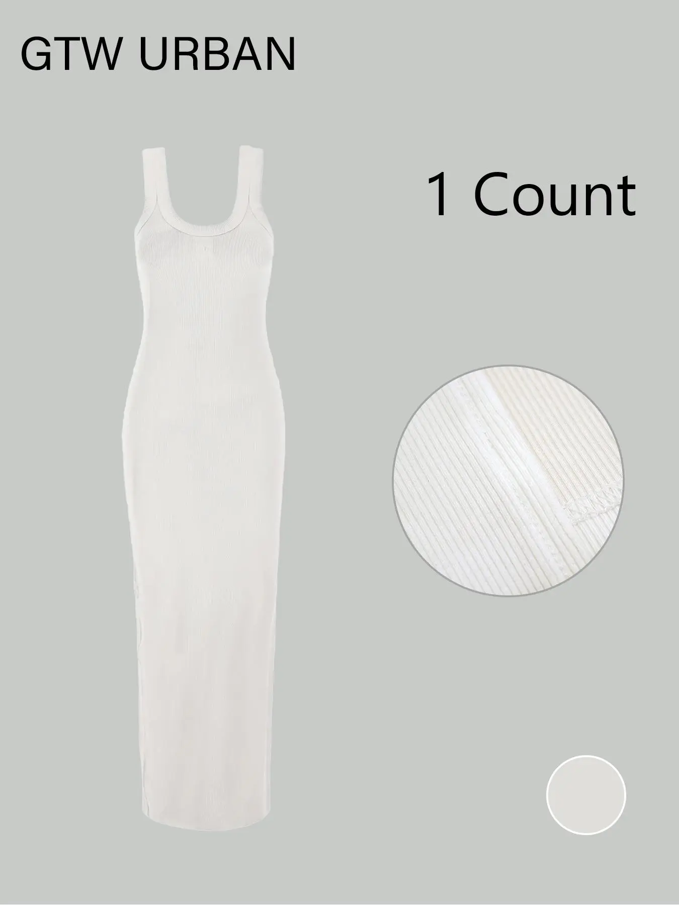 Women's Solid Backless Tank Dress, 1 Count Casual Sleeveless U Neck Maxi Dress for Summer, Women's Clothing for Daily Wear