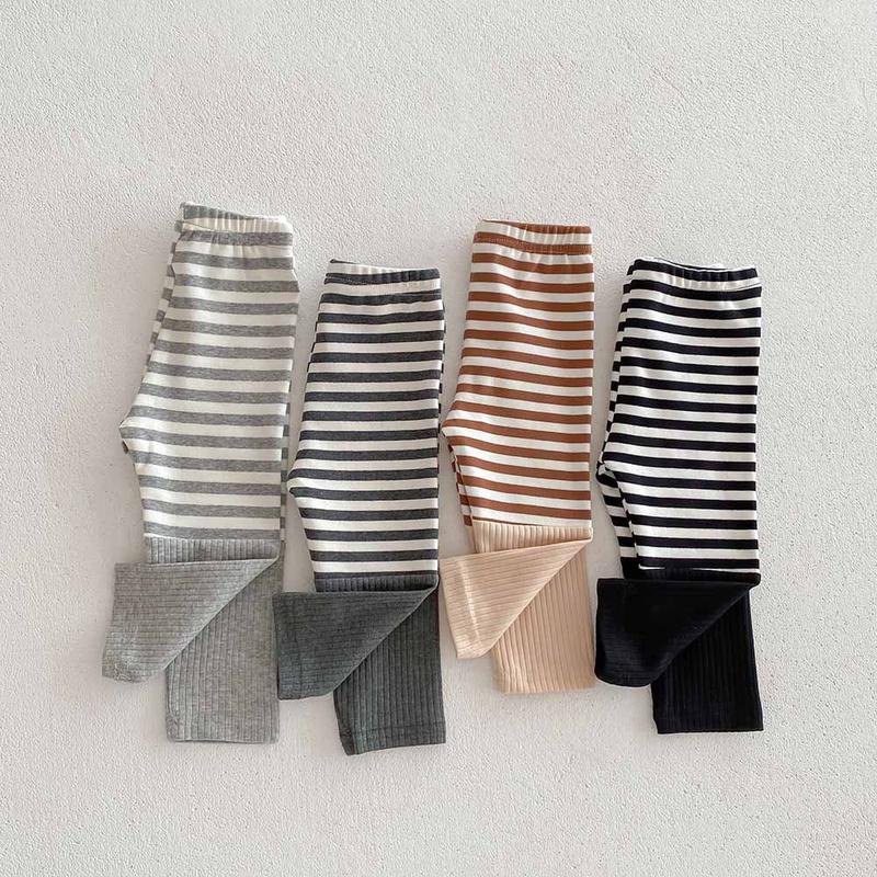 Product Introduction of Ins Korean Spring and Autumn Collection New boy's and girl's Baby Striped Bottom Pants Baby Large PP Pants Children's Color blocked Pants 2