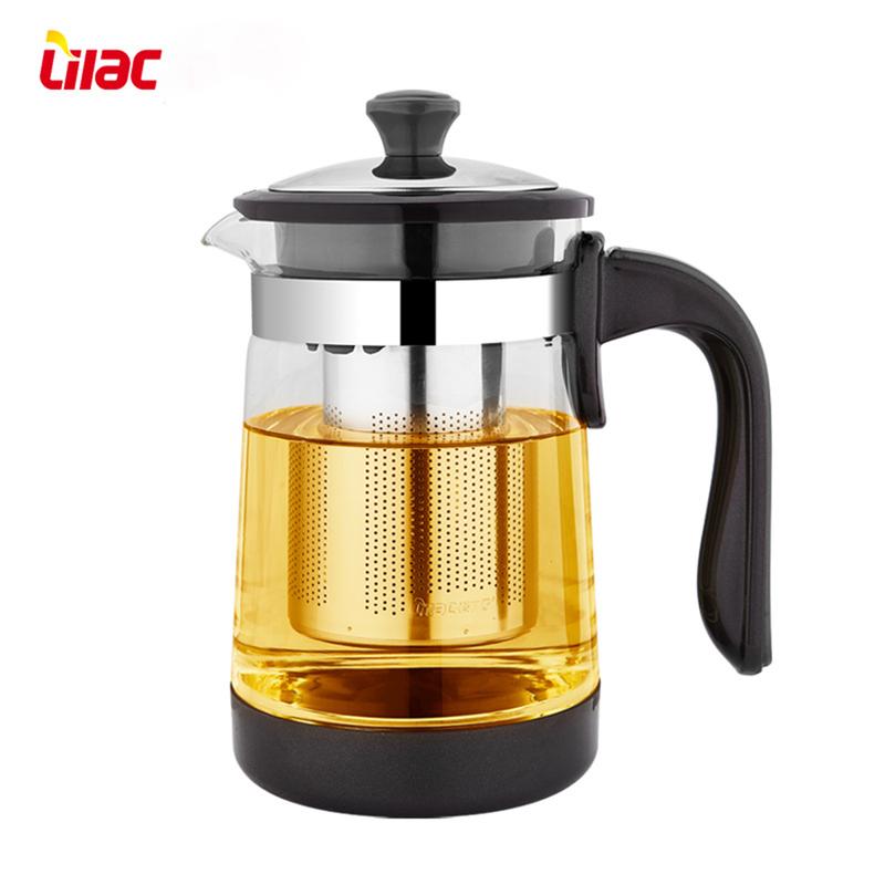 [Giá Hủy Diệt] Ấm pha trà, Bình lọc trà thủy tinh, Bình pha trà thủy tinh Lilac (Tea Pot) có Lõi Lọc Inox 304 - Dung tích 750ml/950ML