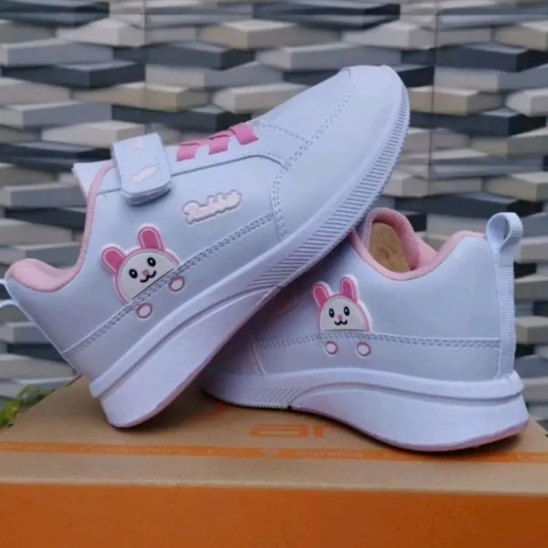 sepatu Ando anak cewek CUTE RABBIT hitam merah muda 3