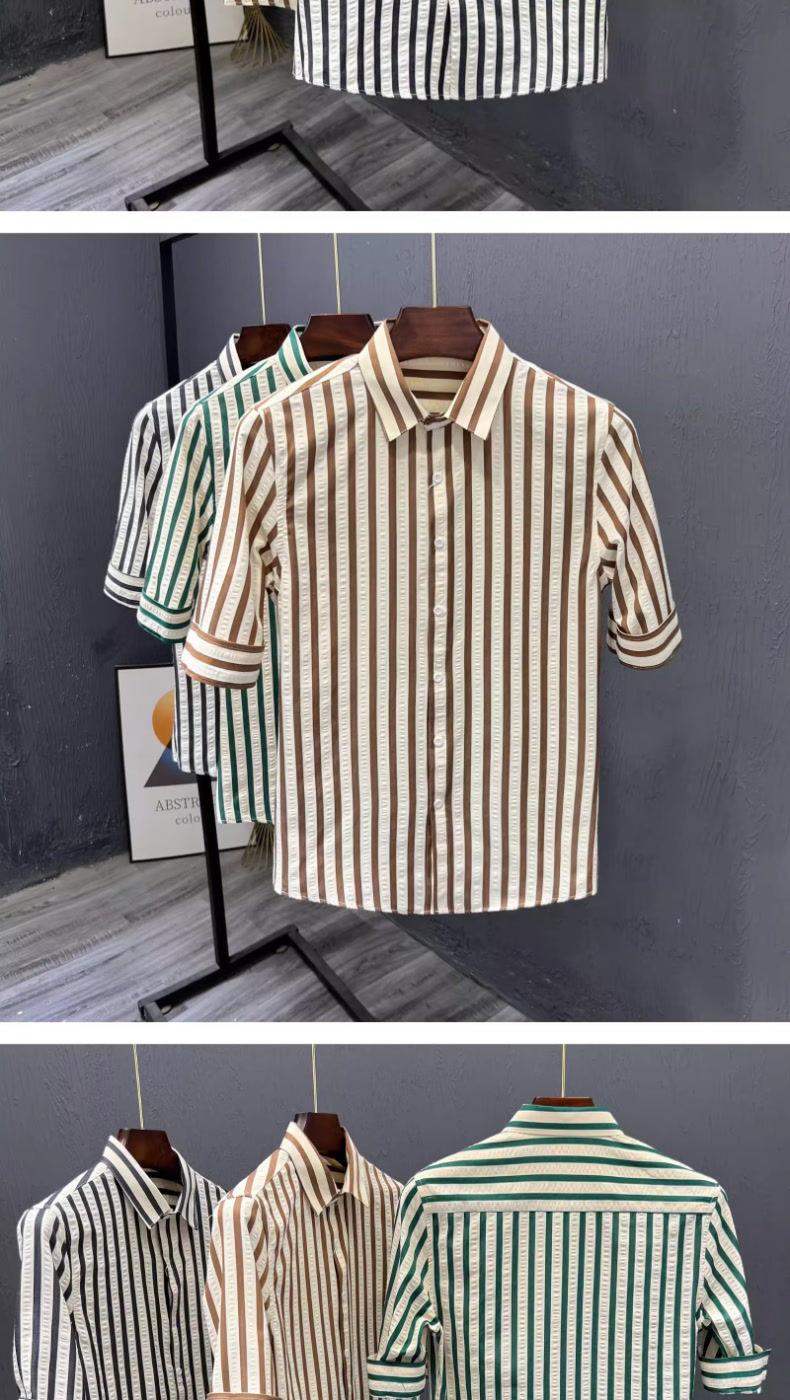 Product Introduction of Áo Sơ Mi Nam Kẻ Sọc, Cao Cấp Mùa Hè, Ôm Sát, Ngắn Tay, Hợp Xu hướng, Mỏng, Thường Ngày Hàng Mới Về 3
