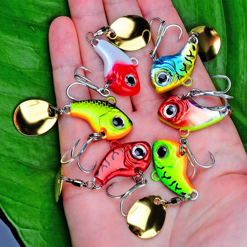 Product Introduction of Quality artificial goat speed saltwater fishing lead jigging metal jig lure5g7g10g14g 20g Rotating Metal Vib Vibration Bait Spinner Spoon Fishing Lure Jig 6