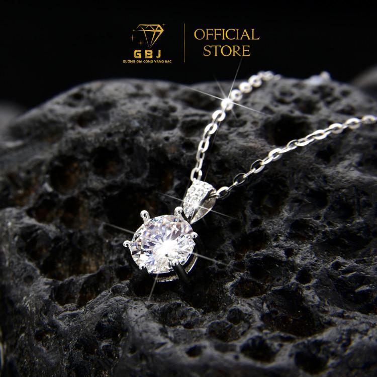 Dây Chuyền Bạc Mặt Tròn 6 Chấu Đính Viên Chủ Moissanite 6Li5 M07 (4T4) XI KIM Sang Trọng Dành Cho Nữ GBJ280 2