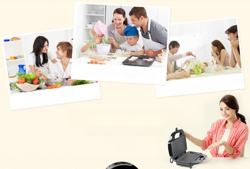 Product Introduction of Sandwich Machine 3-in-1 Replaceable Plate Household Multi-Function Waffle Machine Heating Electric Baking Pan Steak Cutter Pani Breakfast Machine Barbecue Plate Bread Maker Baking Tray 2