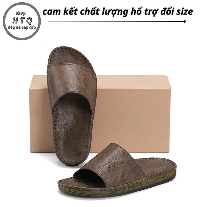 Dép da nam cap cấp Đế Đúc nguyên khối may Đế Đế thủ công chắc chắn (MSP,Dép kẹp) Đế Bằng DéP mũi tròn dép  kẹp déphand  made dép  chữ dep da depnamdep  2024 depkep  nam dép  chữ h 8