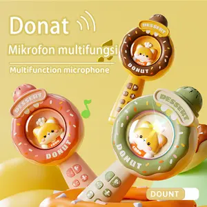 DONUT Mikrofon Bluetooth Edukasi Anak: Rekam Suara, Speaker Portable & Mainan Musik Interaktif