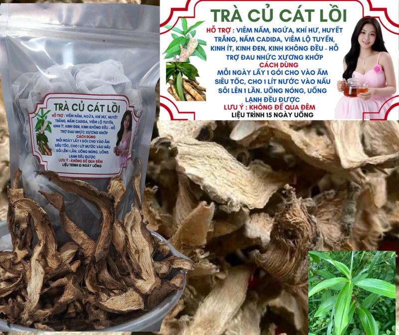 trà củ cát lồi, 1 liệu trình 15 ngày uống ( hỗ trợ viêm nấm ngưa, k.h.í - h.ư, huyết trắng,....) 2