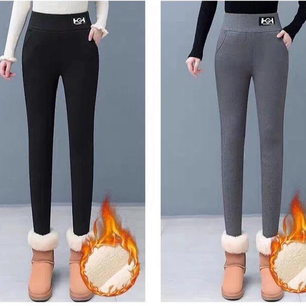 Quần Legging Nữ Lót Lông Vải Nỉ Cao Cấp Thêu Chữ Mới 2024 quan ni