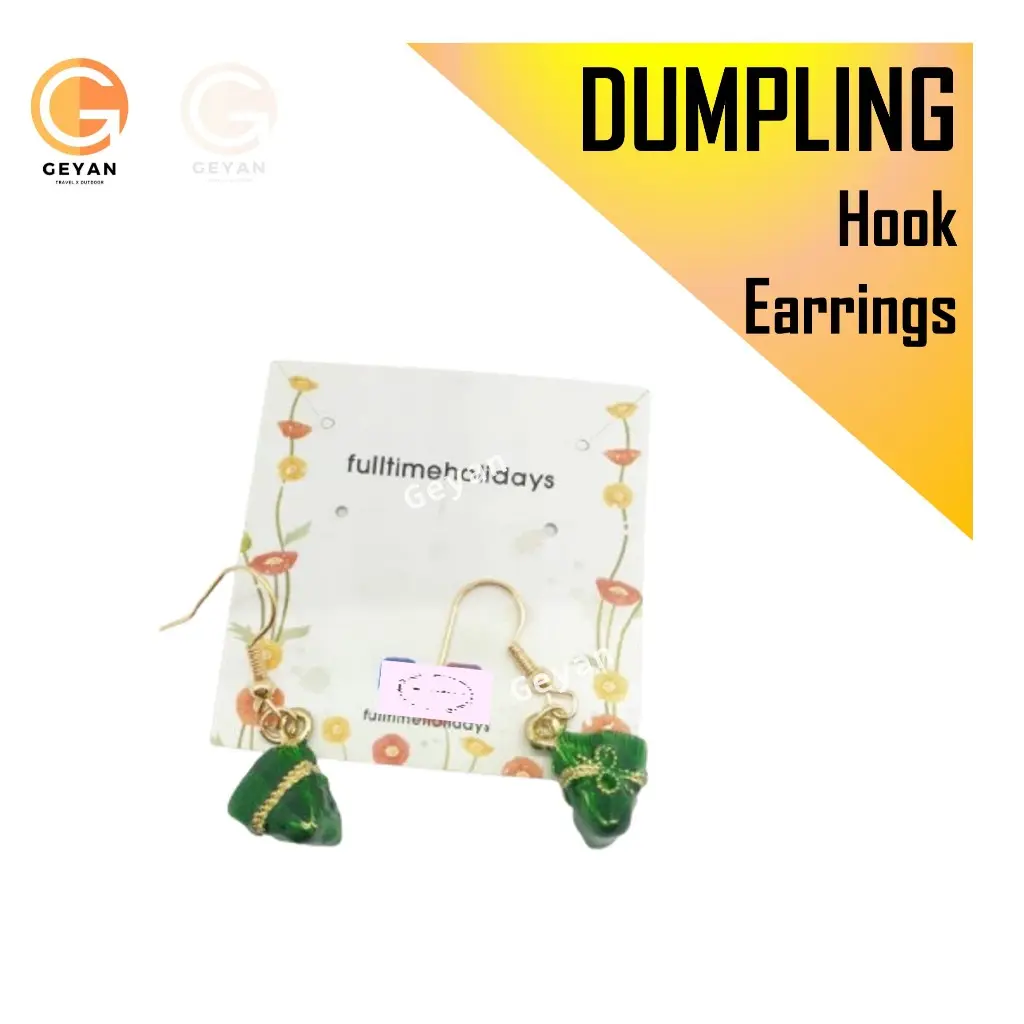 🔰SG SELLER🔰Stylish Elegant Hook Earrings Long Dangling Chic Lightweight Fashion Jewellery Dumpling Design For Women Ladies  Accessories
