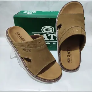 SANDAL KASUAL PRIA SENDAL KULIT GATS VT 303 - CAMEL