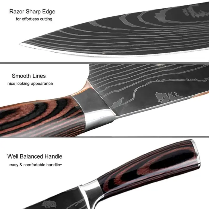PISAU DAPUR CHEF DAMASCUS PATTERN CHEF KNIFE