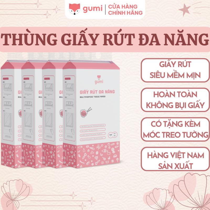 THÙNG 4 TÚI GIẤY ĐA NĂNG TREO TƯỜNG 360 TỜ GIẤY 4 LỚP TIỆN LỢI BỘT GỖ NGUYÊN SINH KHÔNG TẨY TRẮNG