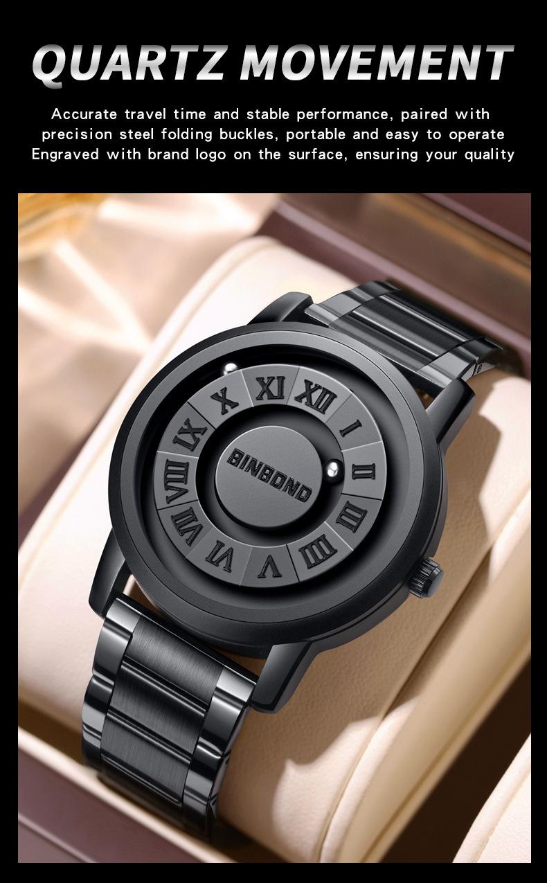 Product Introduction of Men Watch Black Technology Watch New Concept Personalized Magnetic Suspension Steel Waterproof Male Fashion Quartz Watches Gift 26