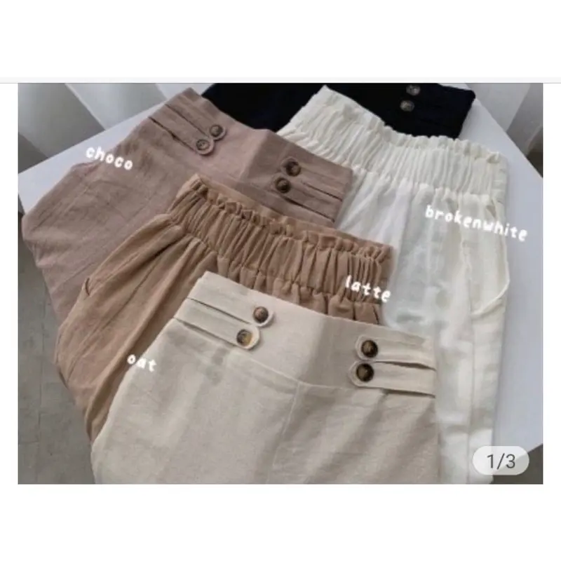 Celana kulot Highwaist Double button 0
