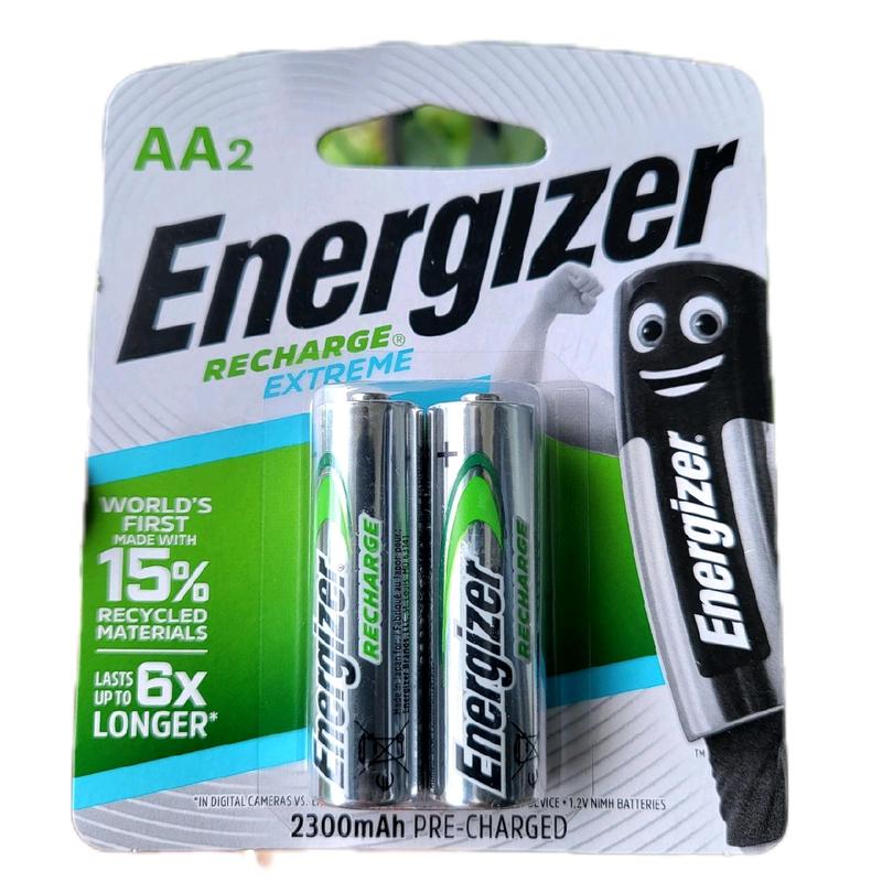 Vỉ 2 viên Pin sạc AA AAA Energizer dung lượng cao đến 2300mAh - Made in Japan