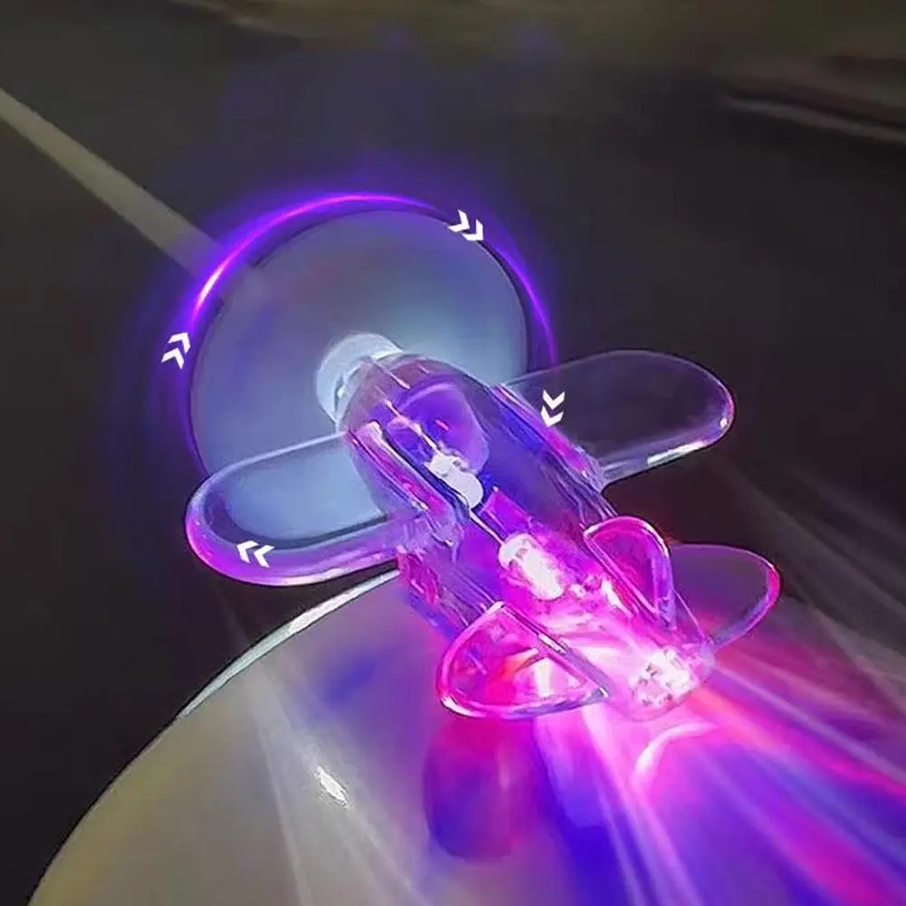 Wind Energy Luminous Small Plane Model  Wind Power Small Plane Toy Cycling Helmet LED Small Airplane Toy For Electric Bike Motorcycle Decoration