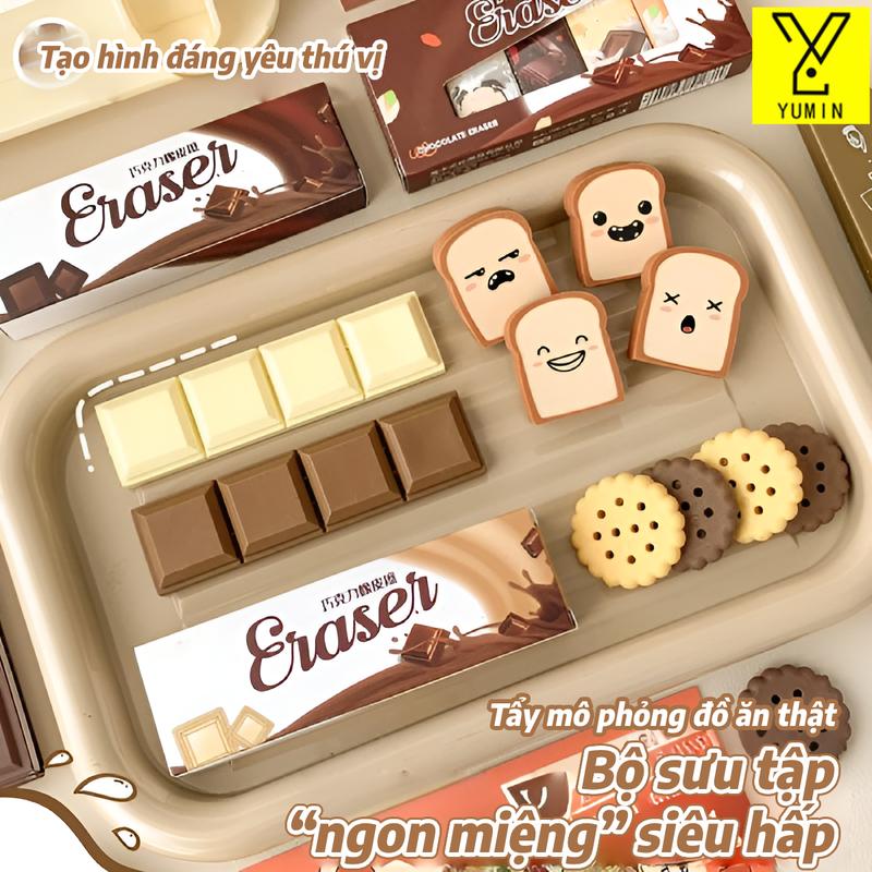 Tẩy chì hình bánh mì bánh quy socola dễ thương Gôm Tẩy Bút Chì Hình Bánh Quy Dễ Thương Thiết Kế Sáng Tạo ồ Ăn Vui Nhộn Thích Hợp Cho Học Sinh Văn Phòng Phẩm