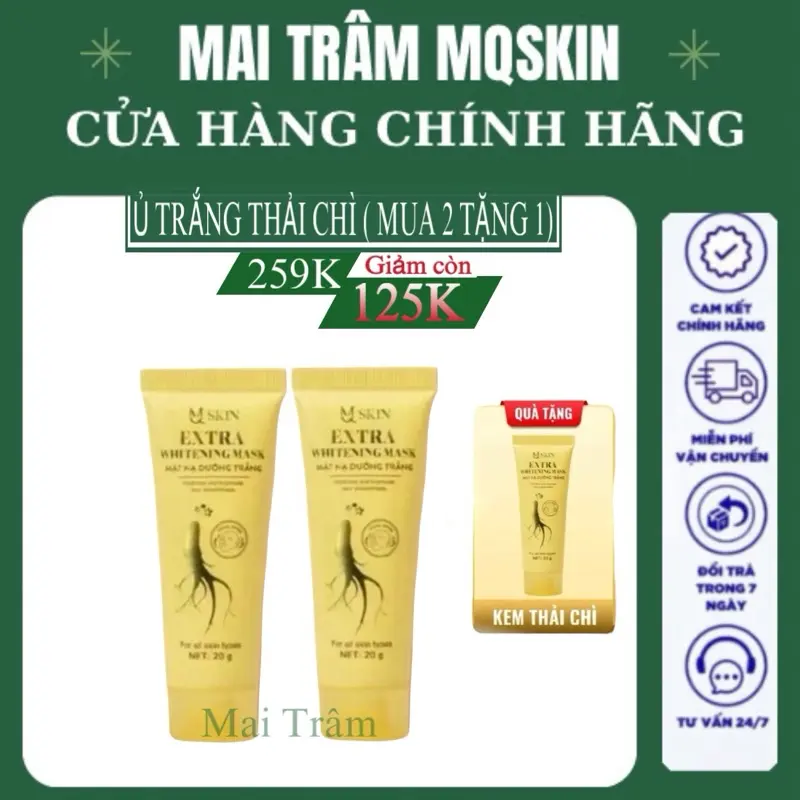 [ M Q SKIN] Ủ Trắng Thải Chì 20g  - Hổ trợ dưỡng trắng, Làm sạch sâu cho da mặt Skincare