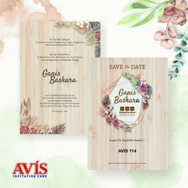 Undangan Pernikahan AVIS 114 Elegan Modern Paket Lengkap 100 PCS Gratis Label & Plastik - JanjiKita | Default
