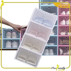 [COD] OFM C158 Kotak Sepatu Lipat Transparan Tebal Rak Sepatu Plastik Susun Dapat disesuaikan