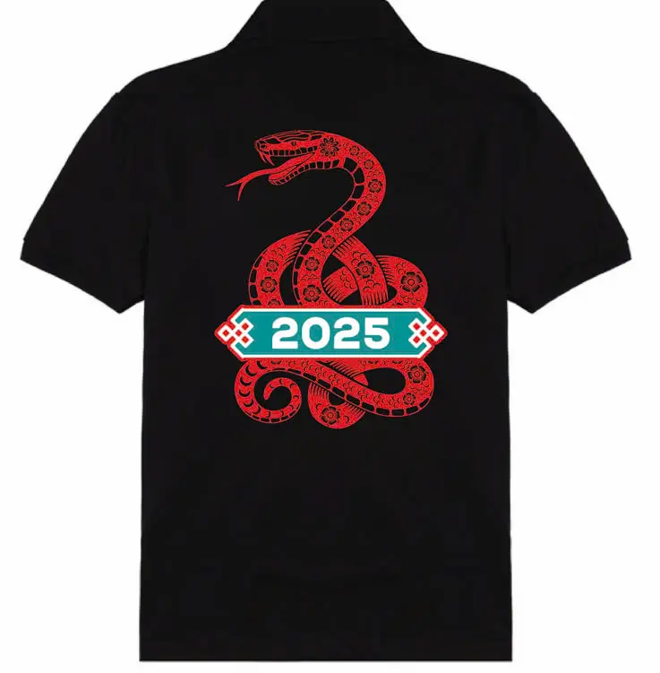 Áo thun cổ trụ cổ bâu polo RẮN 2025 TẾT CÓ BIGSIZE (VẢI DA CÁ)- AOTHUNSN Menswear Nam Top Có Cổ Đen Ngắn Tay Tay Ngắn