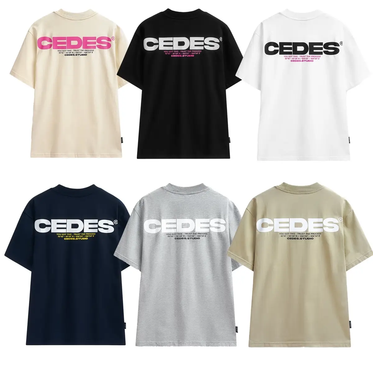 Áo Thun CEDES Oversize Unisex - Logo Basic 2.0  - Cotton Co Dãn 2 Chiều Cổ Tròn