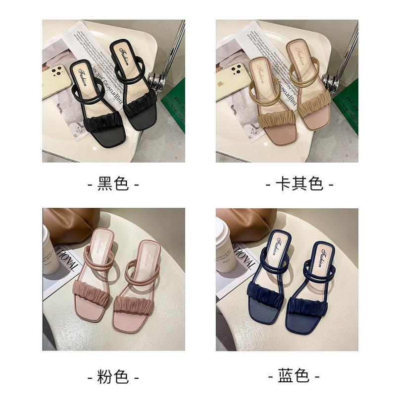 Product Introduction of 1PCS cool slippers women's autumn and summer fashion versatile thick heel non-slip outer wear Shoes Sandal 3