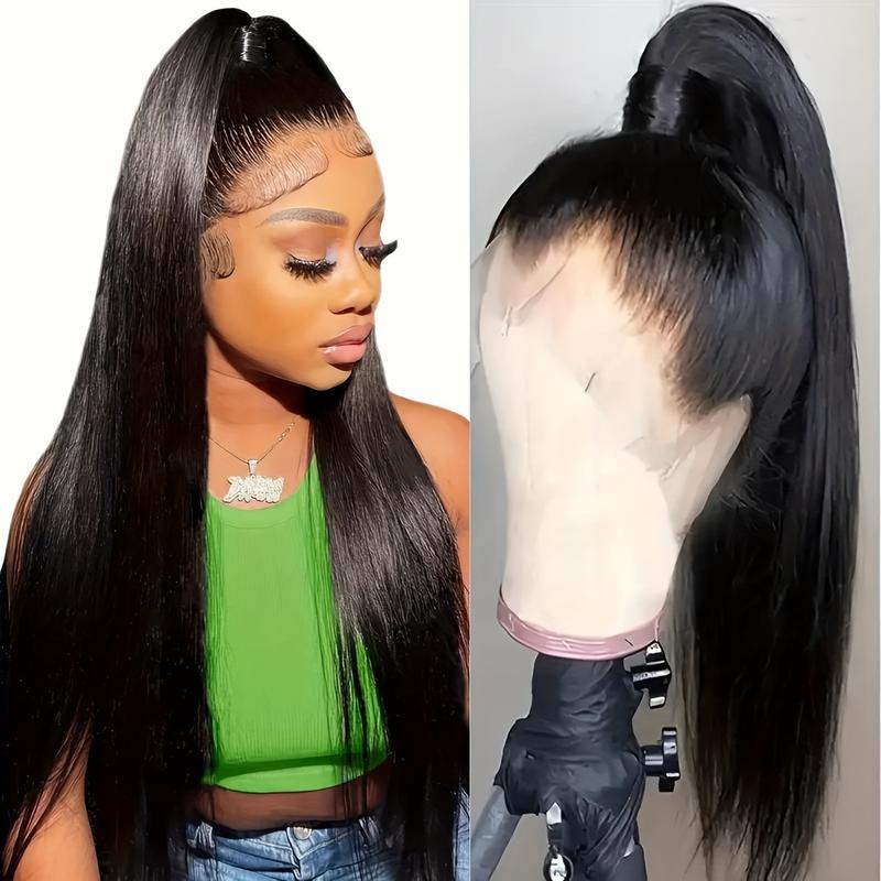 TikTok Shop 360 Lace Front Wig Human Hair Pre Plucked With Baby Hair 180 Density Straight Brazilian Human Hair Wigs For Women Natural Color 200 Density