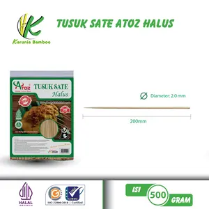 Tusuk Sate ayam HALUS 2,0 mm X 20 cm isi 750 pcs tusuk Pentol/ Cilok / Telur Gulung / papeda/ tusuk daging tusuk sate ayam 500 gram