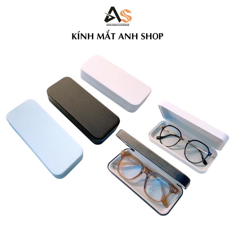 Hộp kính chữ nhật cao cấp đựng vừa kính mát và kính cận A03 + Hộp Gấu