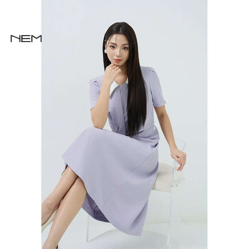 Đầm Tím Cổ Bẻ Nem Fashion D42842 - Thời Trang Nữ