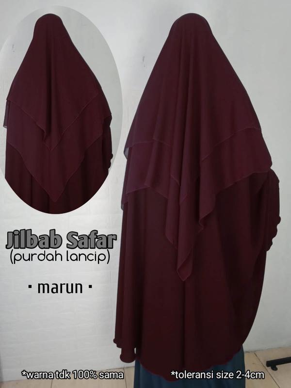 Jilbab Safar Purdah Lancip PREMIUM jetblack & new fortaleza Hitam Muslim 6