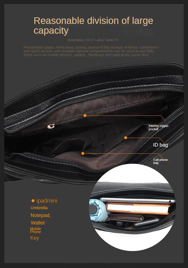 Product Introduction of PU Leather Men Crossbody Bag Waterproof Large Capacity Shoulder Bags For Boys Trendy Design Messenger Bags 7