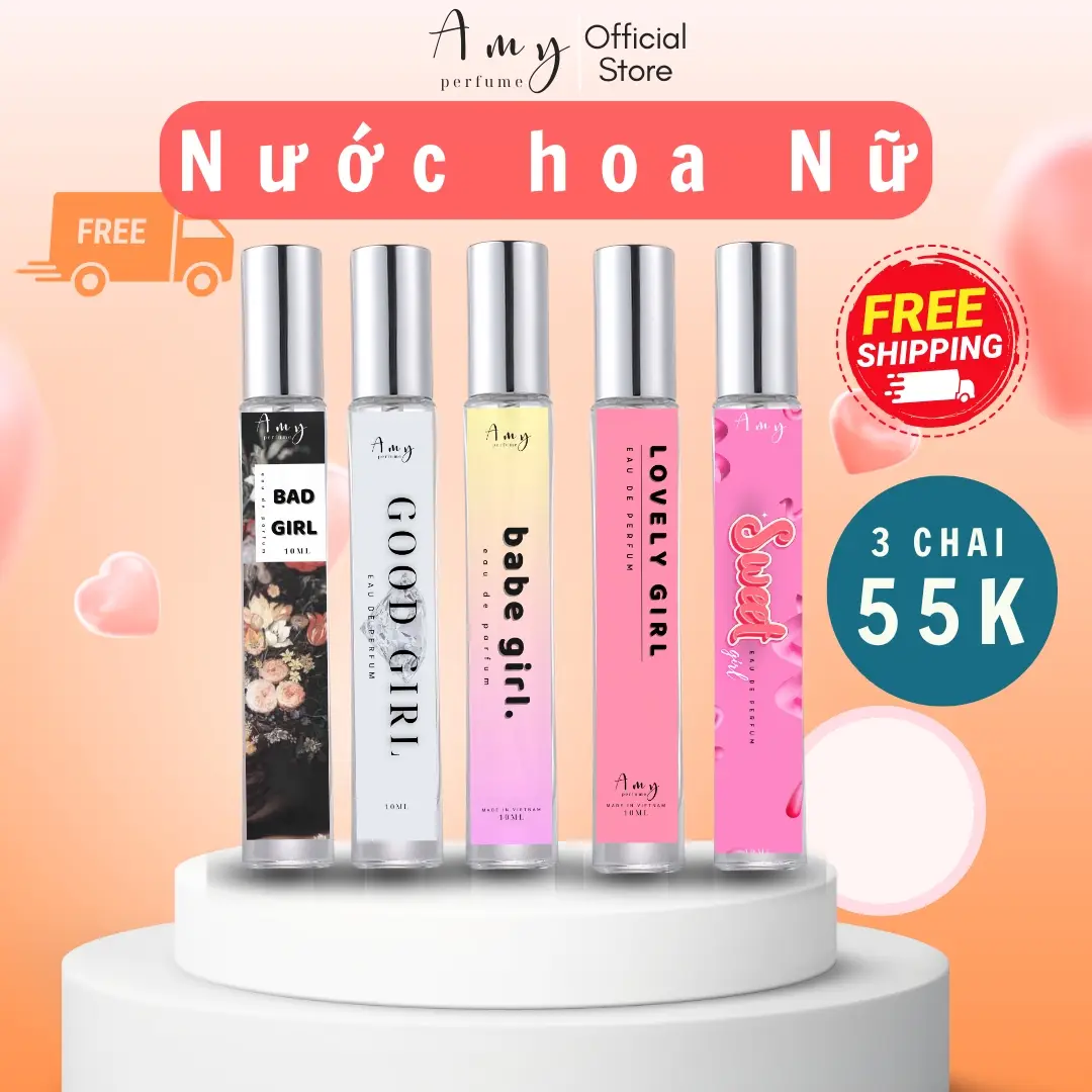 [Combo 3] Nước Hoa Nữ AMY Good Girl-Babe Girl-Lovely Girl-Sweet-Lưu hương 6 đến 8 Tiếng-Ngọt Nhẹ/Cá Tính/Thanh Lịch/ Nữ tính - Hoàn Tiền 72h AMY Perfume Xịt Thơm