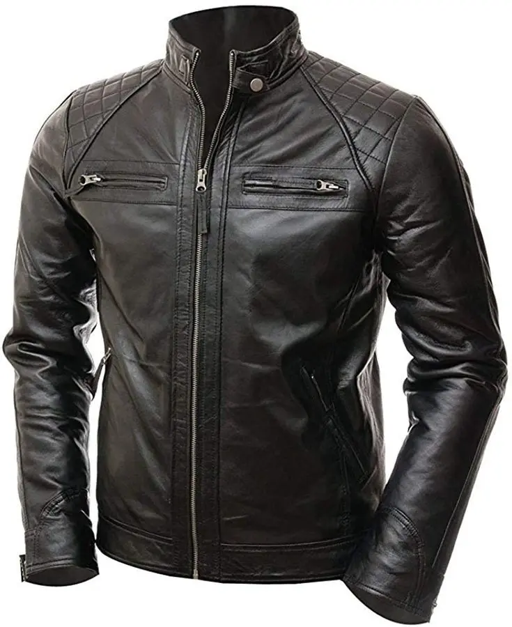 Jaket semi kulit pria terbaru anti air dan angin untuk motor pria turing laki laki jaket kulit murah Keren Hitam