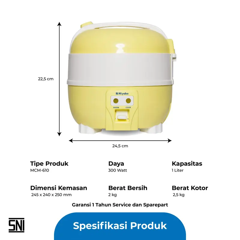 miyako mcm 610 Magic Com 1L mcm610 Rice Cooker 3in1 1 liter l magicom 4