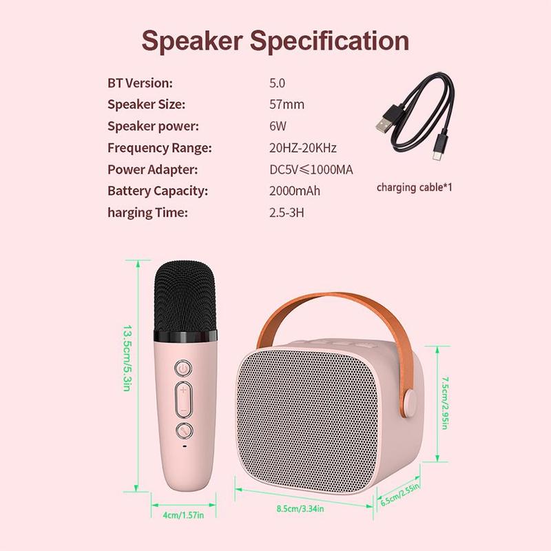 Product Introduction of Portable Wireless Dual-microphone & Speaker, 1 Box Rechargeable Handheld Microphone & Speaker, Karaoke Machine for Home Party, Birthday Gift for Adults Girls 1