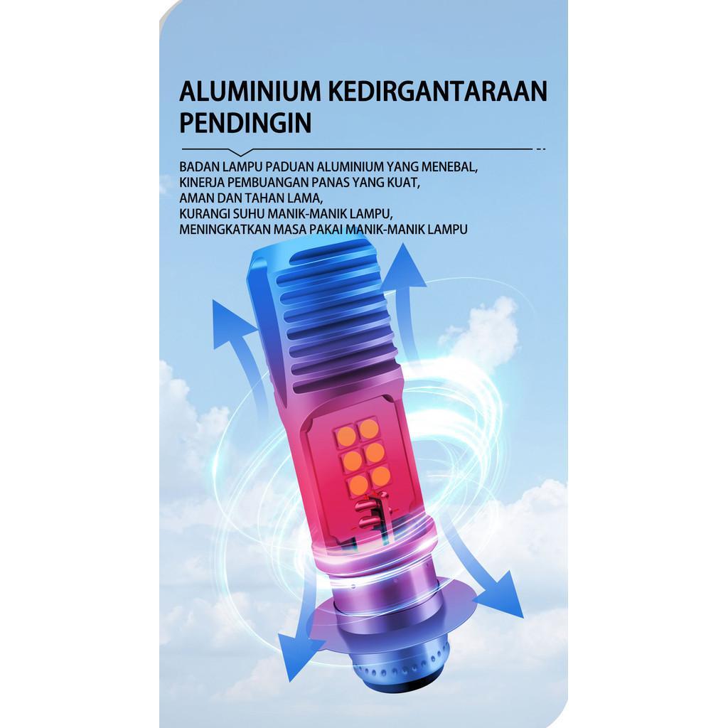 Lampu LED Motor Super Terang H6 M5 P15D - Bohlam Canbus 12V 6000K untuk Lampu Depan Motor, Tahan Lama, Anti Silau, Plug & Play