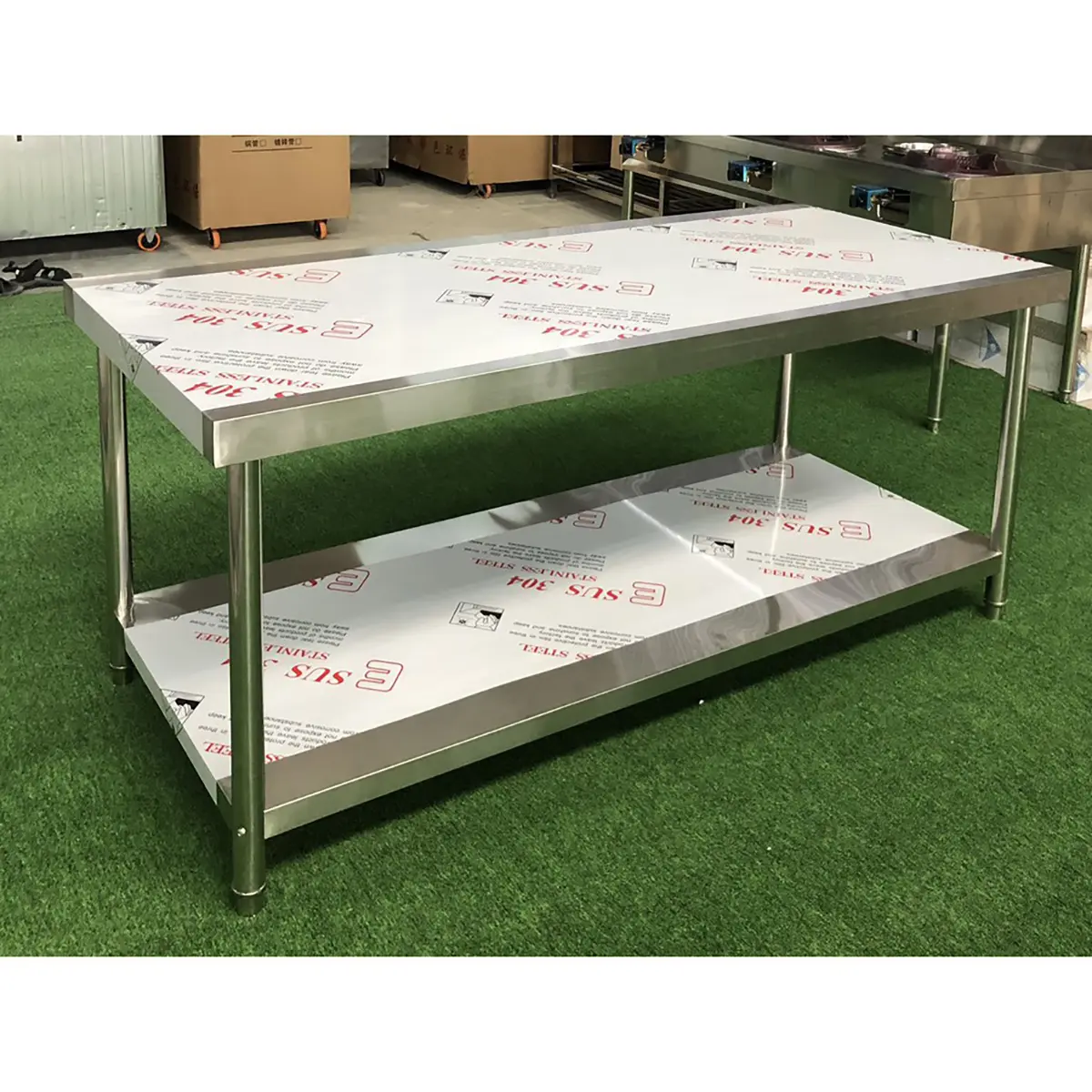 Bàn chặt inox Bếp Đại Nam 1m5, bàn chặt thịt, bàn cắt rau củ Inox siêu dày dặn, chắc chắn