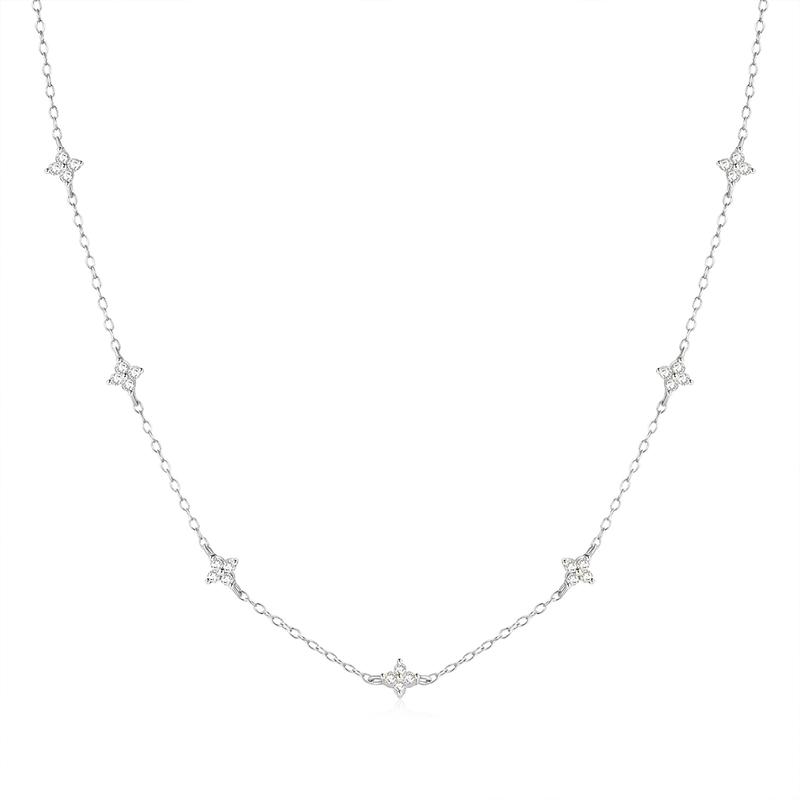 Product Introduction of AIDE 925 Sterling Silver Stacking Choker Chain Women Dainty Flower Zircon Necklace Geometry Korean Clavicle Neck Jewelry Gifts 6