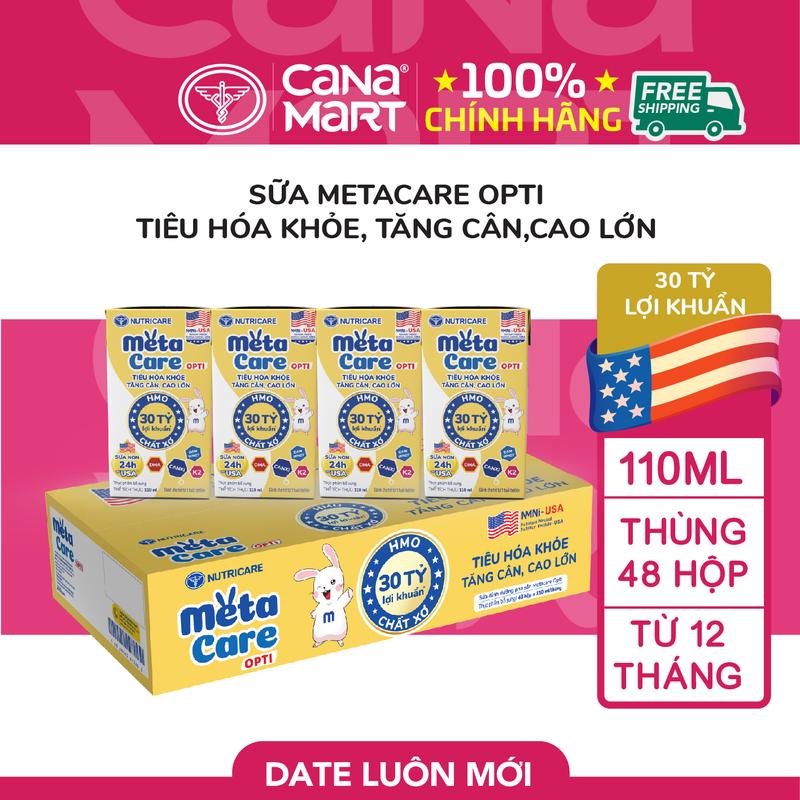Sữa Nutricare Metacare Opti dinh dưỡng cho bé thấp còi 110ml bổ sung 30 tỷ lợi khuẩn Men Vi Sinh