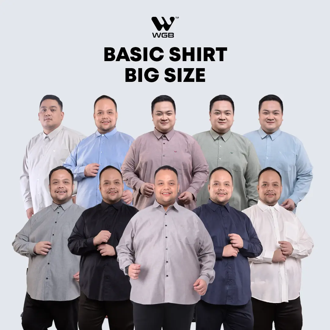 Kemeja Pria Basic Jumbo Big Size Ukuran Besar XXL XXXL WGB Elegant Lengan Panjang